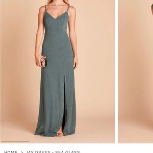 BIRD GREY - JAY DRESS - CREPE SEA GLASS - Worn once, no alterations, dry cleaned